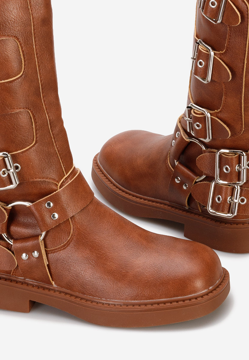 Hnedé dívčí kozačky Radella