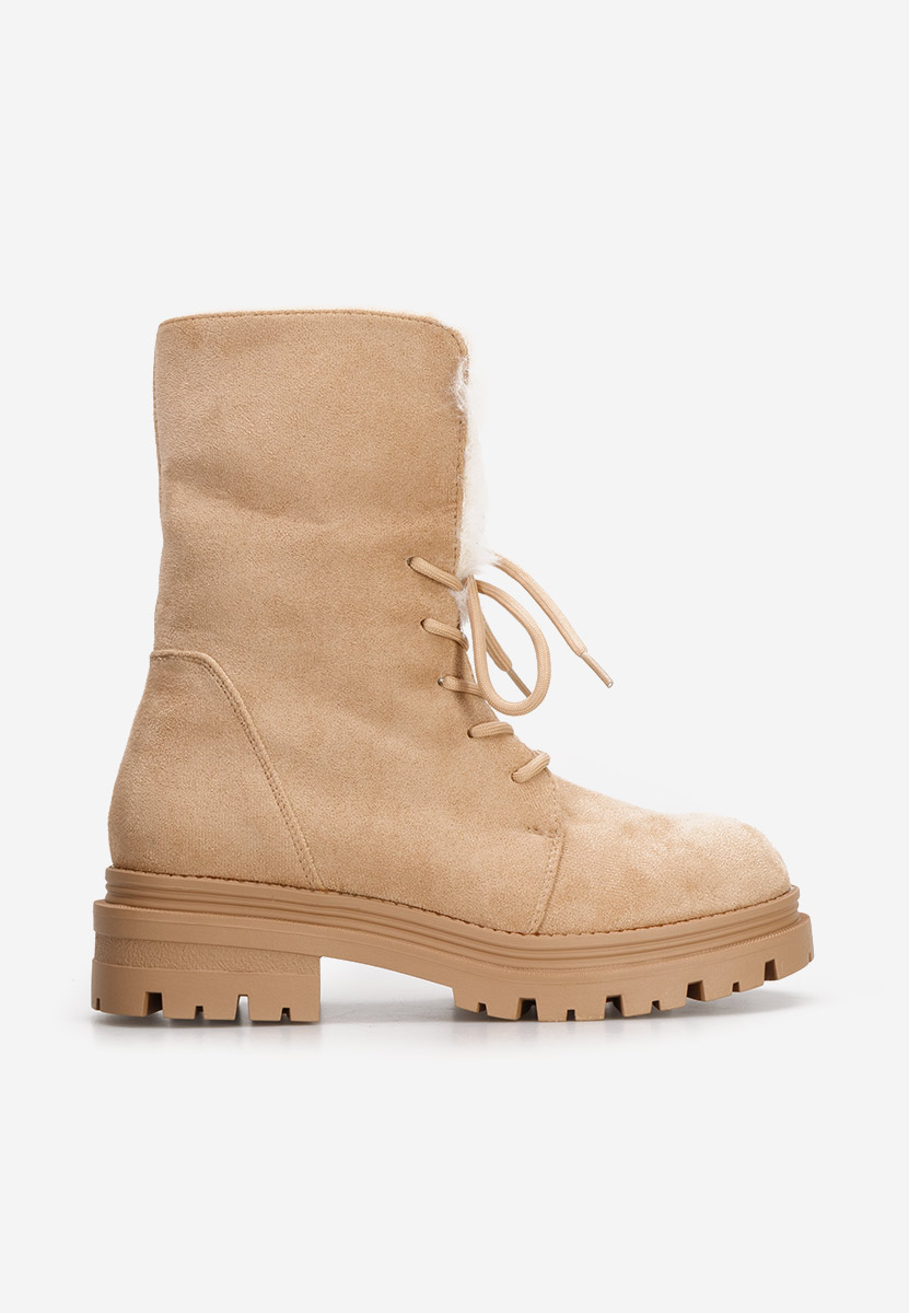 Béžové kotníkové zimní boty Lolia