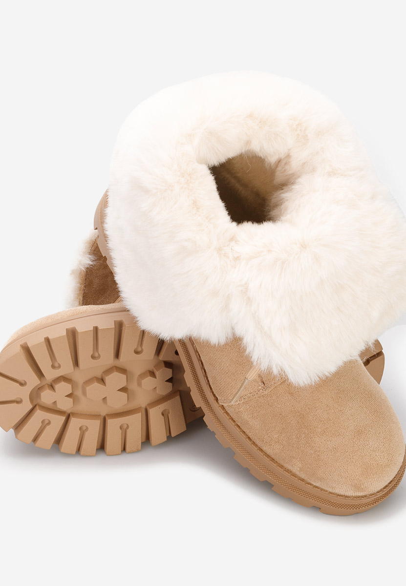Béžové kotníkové zimní boty Lolia