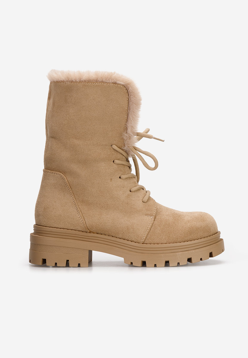 Khaki kotníkové zimní boty Lolia