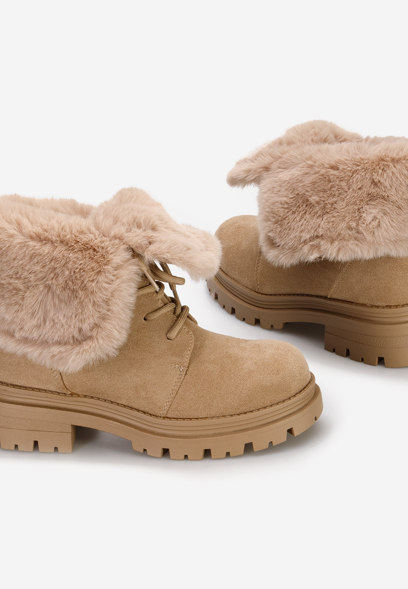 Khaki kotníkové zimní boty Lolia
