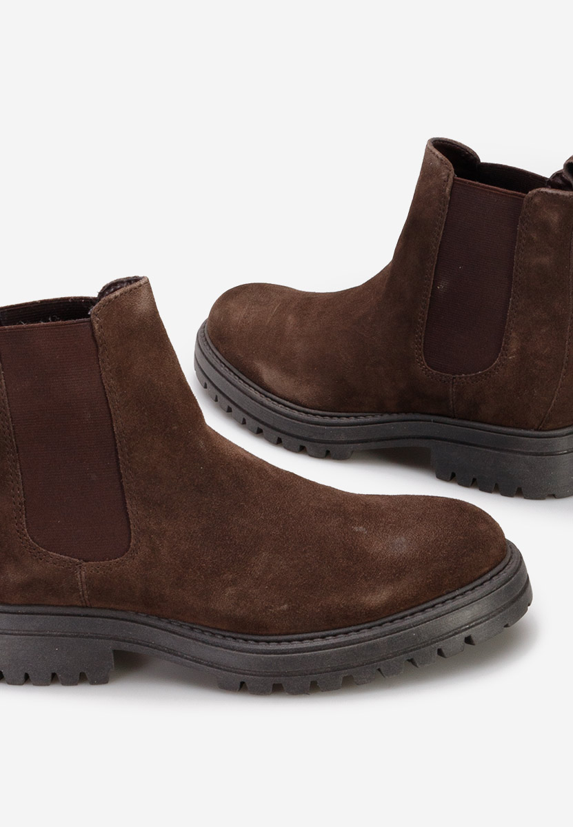 Hnedé pánské kožené kotníkové boty Zarion V2