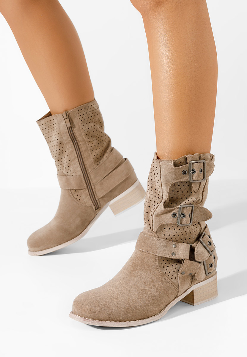 Khaki kotníkové boty Daiela