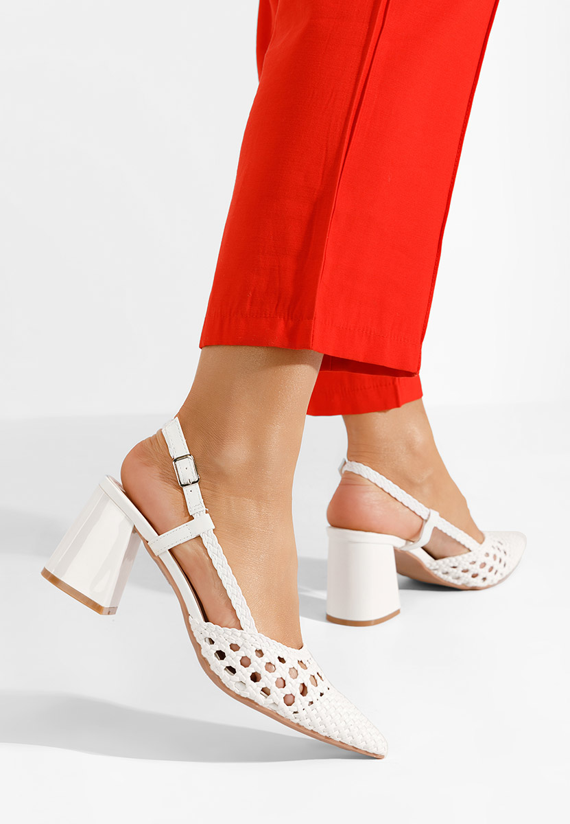 Bílé lodičky s otevřenou pätou Letira