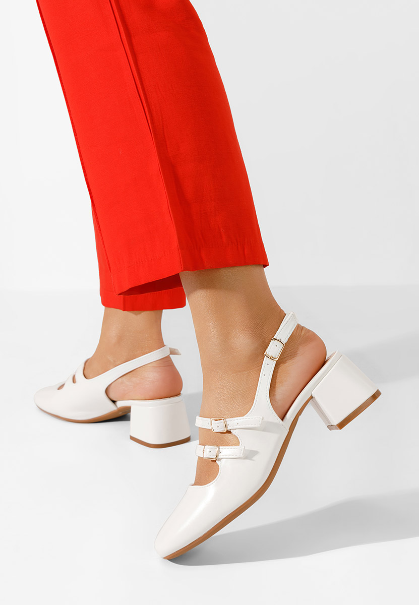 Bílé lodičky s otevřenou pätou Sivida