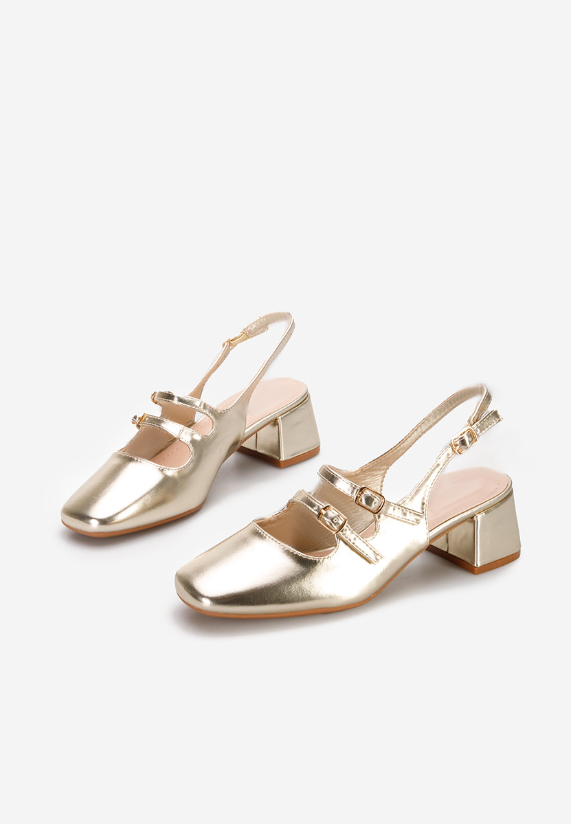 Zlaté lodičky s otevřenou pätou Sivida