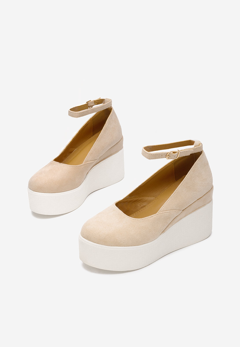 Béžové lodičky na platformě Leanora