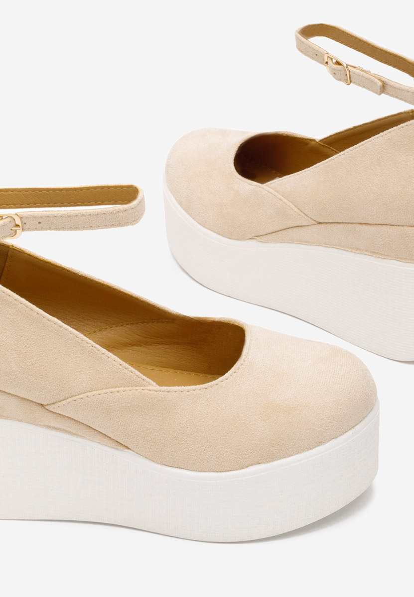 Béžové lodičky na platformě Leanora