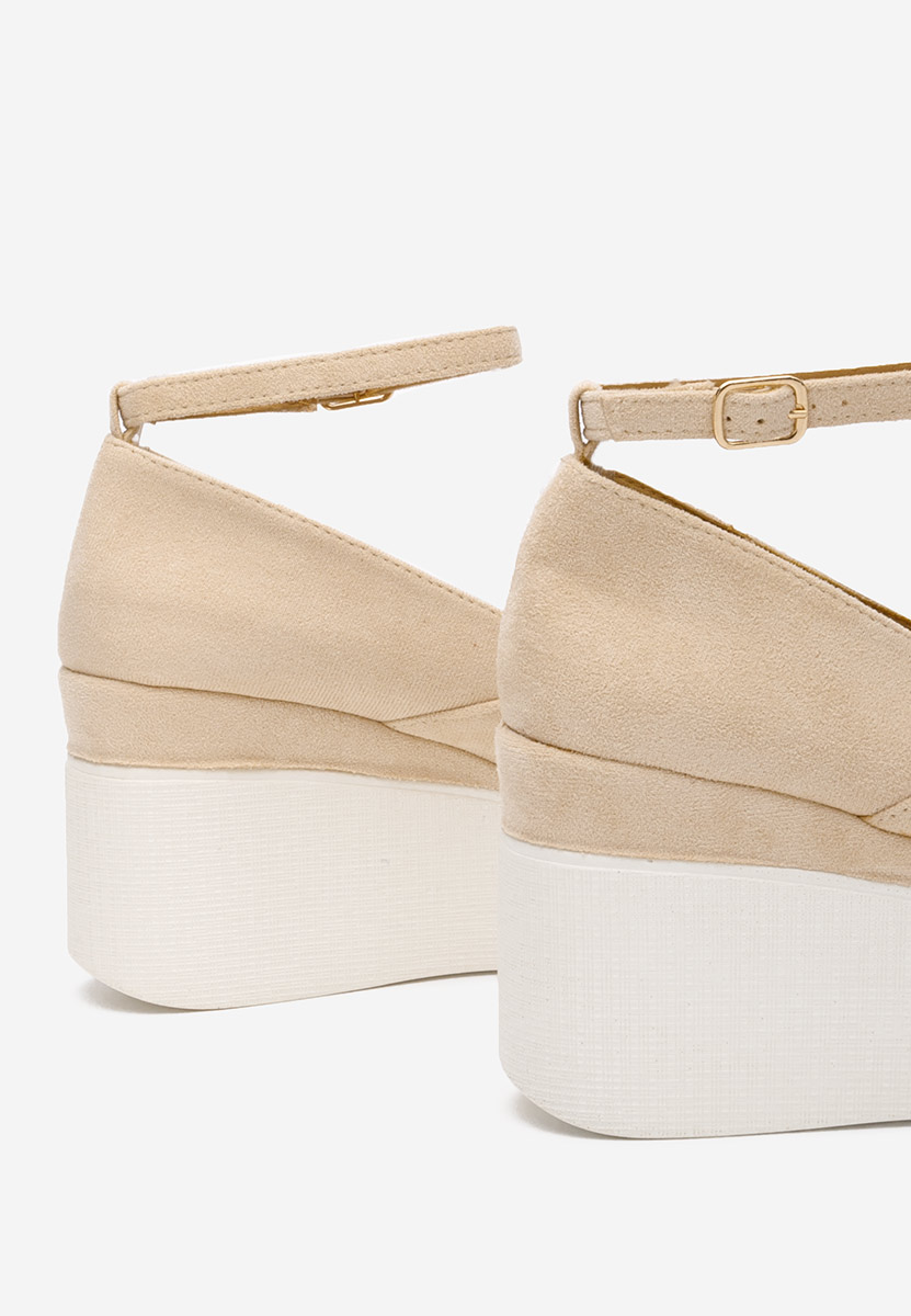 Béžové lodičky na platformě Leanora