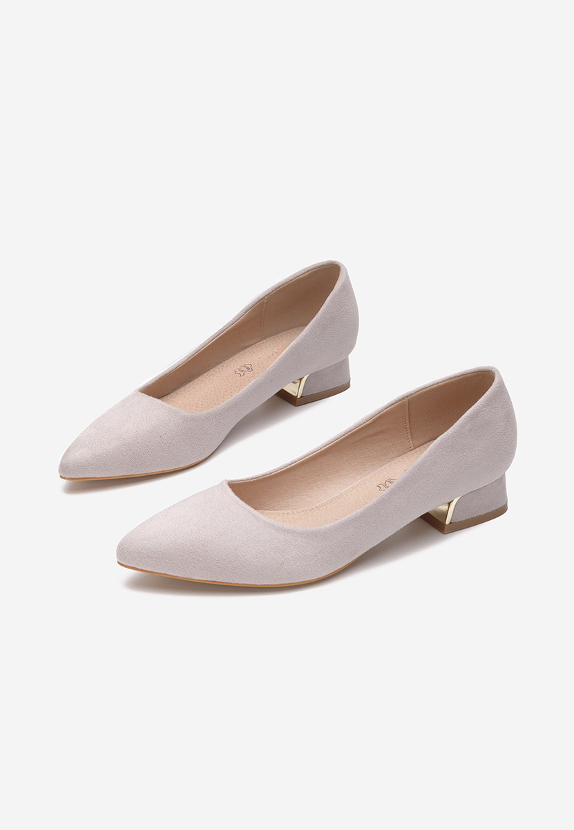 Šedé lodičky na nízkém podpatku Lexie