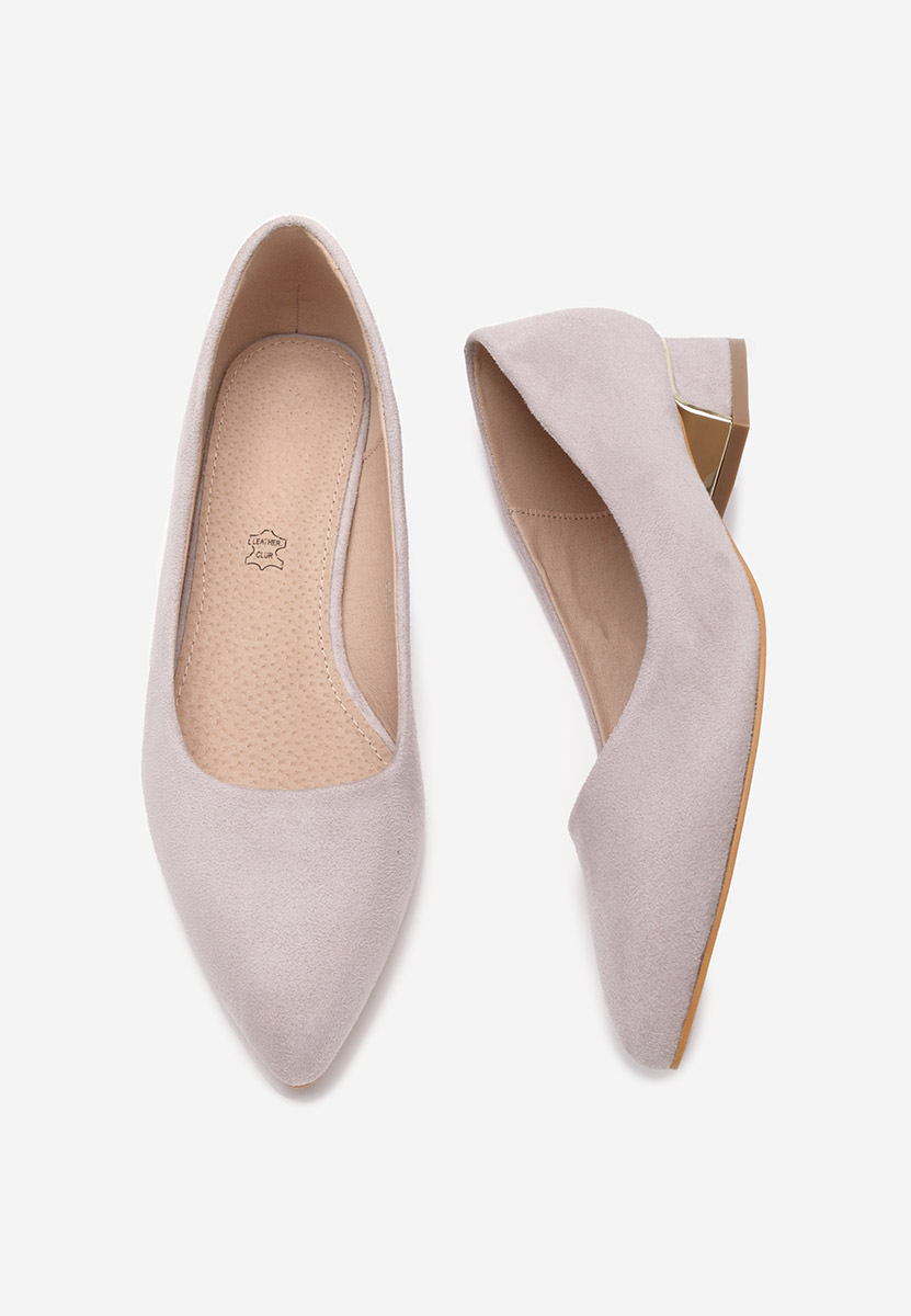 Šedé lodičky na nízkém podpatku Lexie