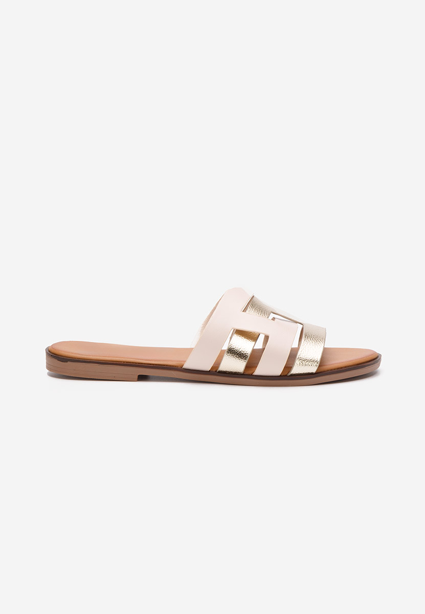 Béžové dámské pantofle bez podpatku Cicada