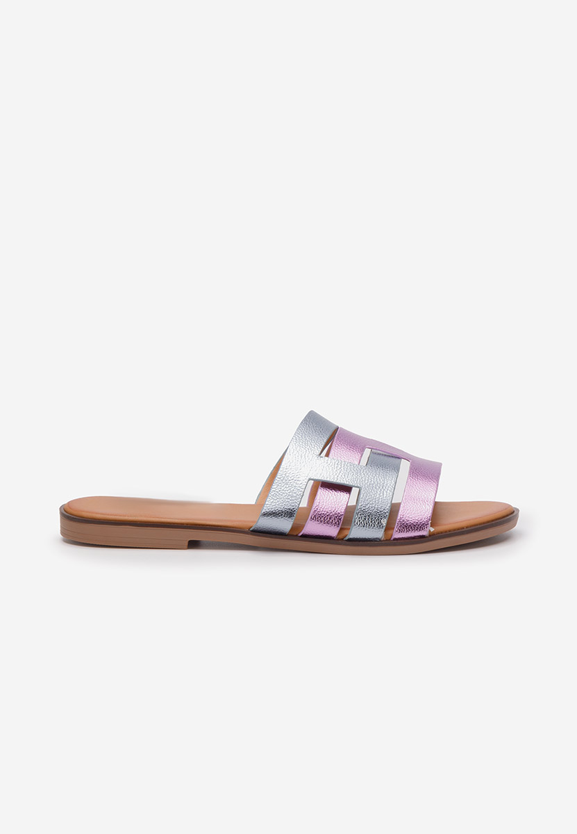 Fuchsiové dámské pantofle bez podpatku Cicada