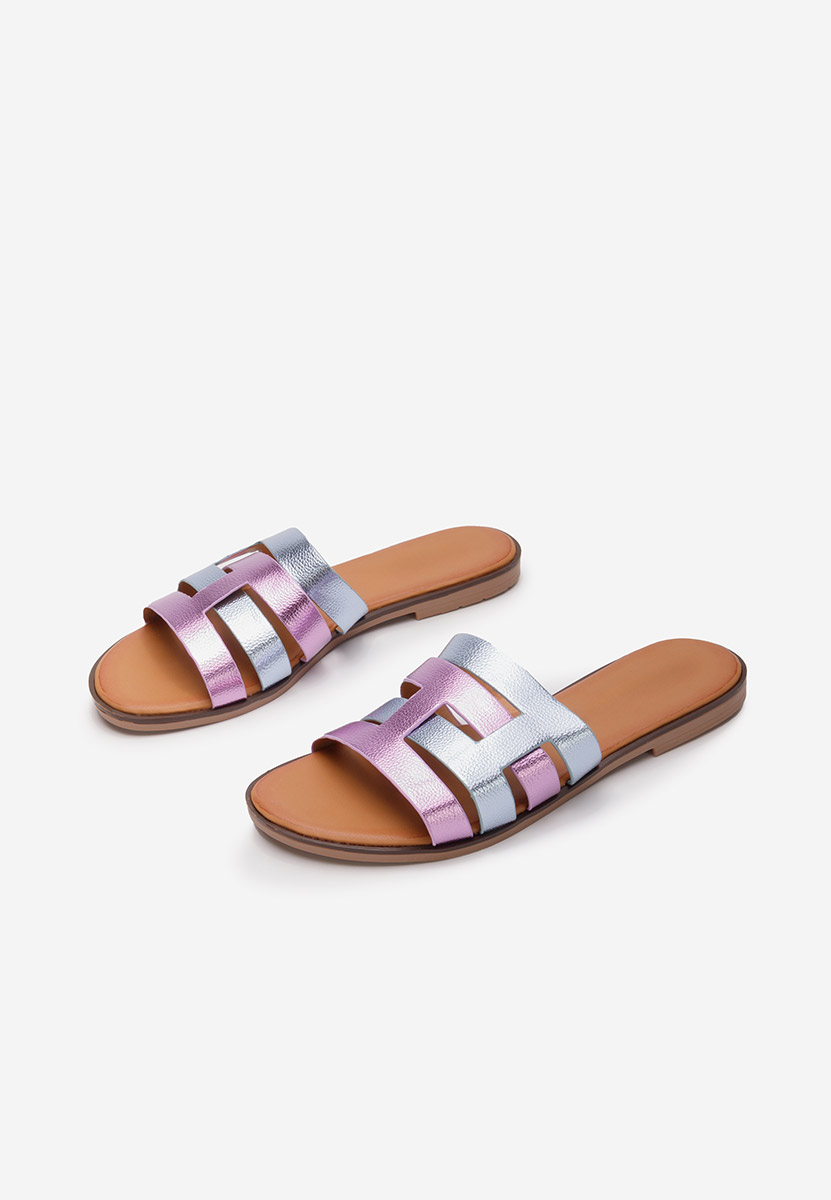 Fuchsiové dámské pantofle bez podpatku Cicada