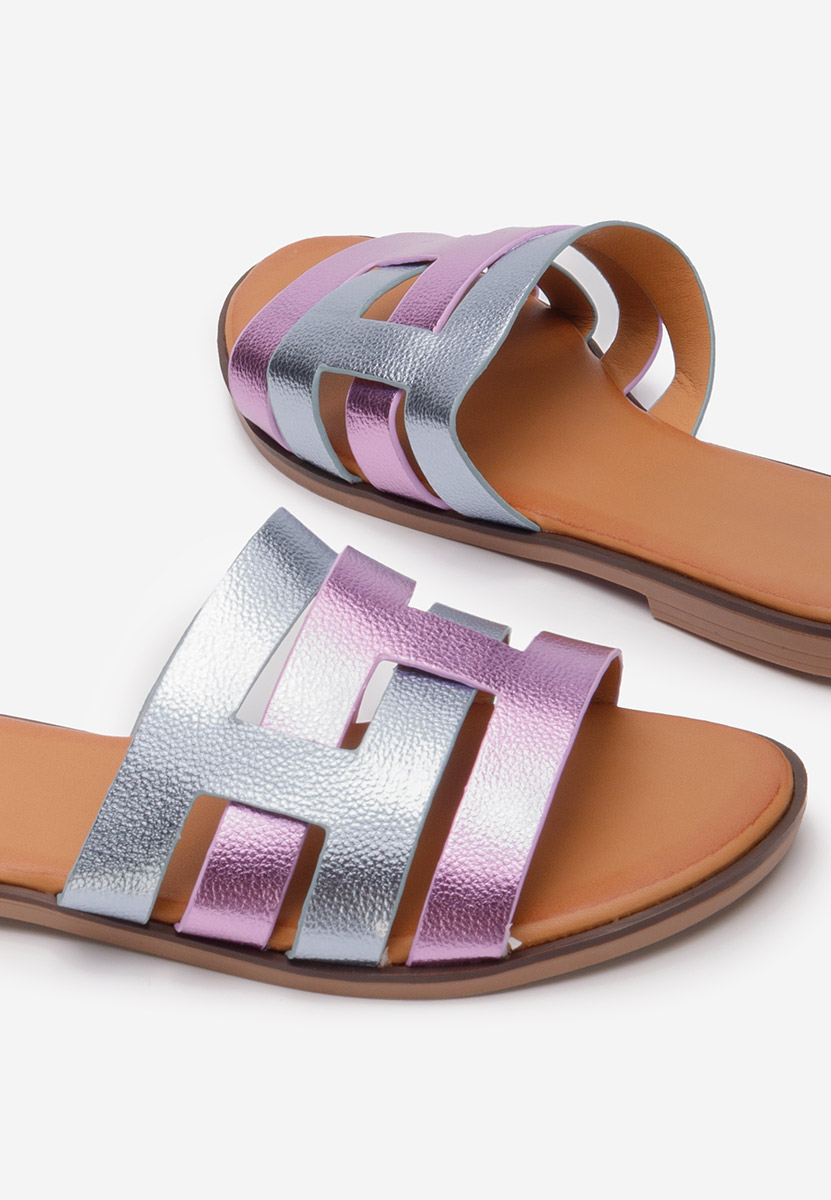 Fuchsiové dámské pantofle bez podpatku Cicada