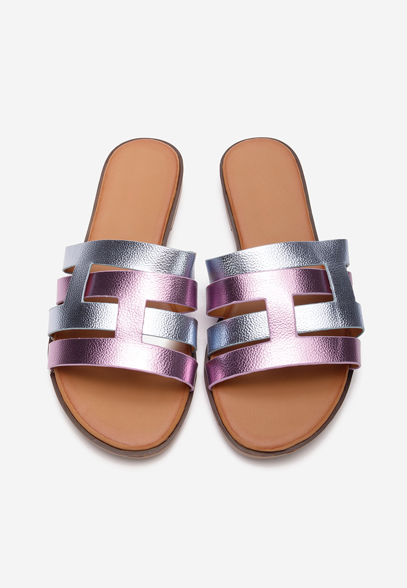 Fuchsiové dámské pantofle bez podpatku Cicada