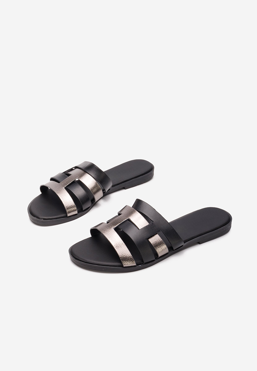 Černé dámské pantofle bez podpatku Cicada