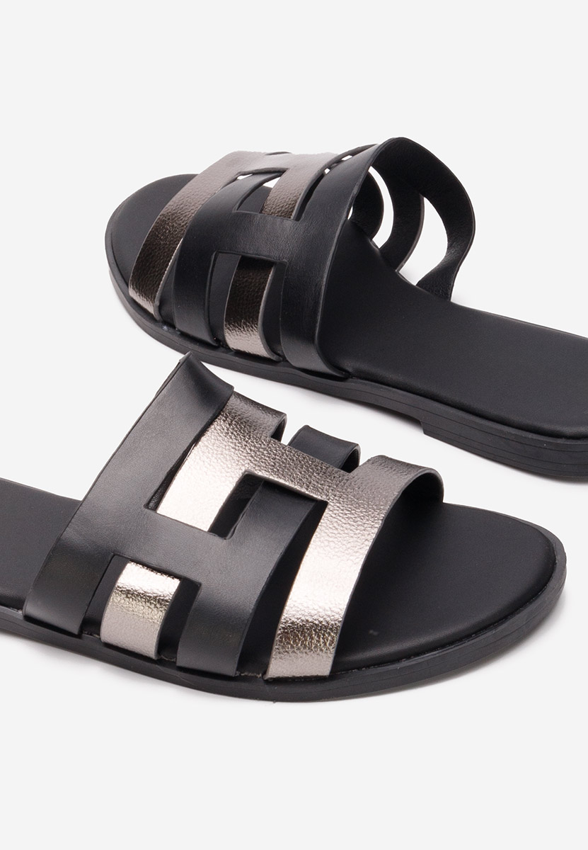 Černé dámské pantofle bez podpatku Cicada