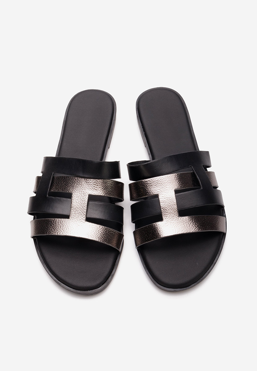 Černé dámské pantofle bez podpatku Cicada