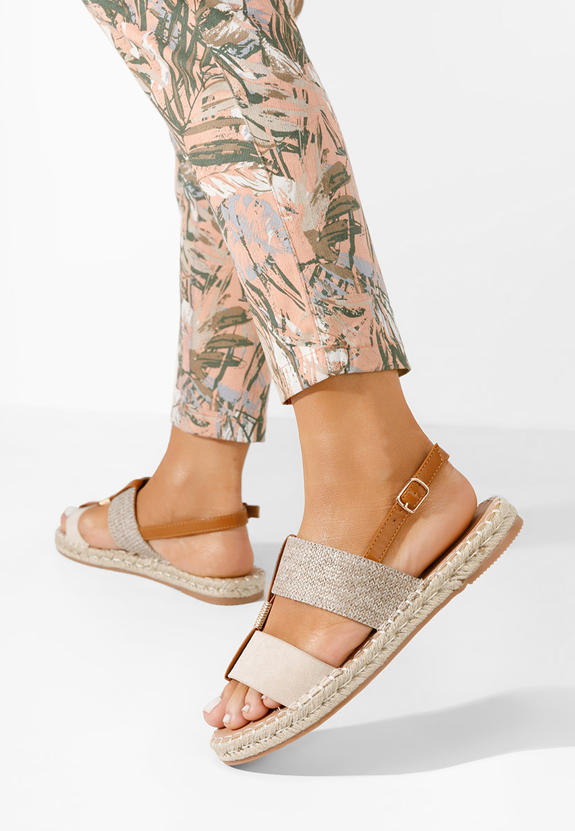 Béžové sandály espadrilky Emillya