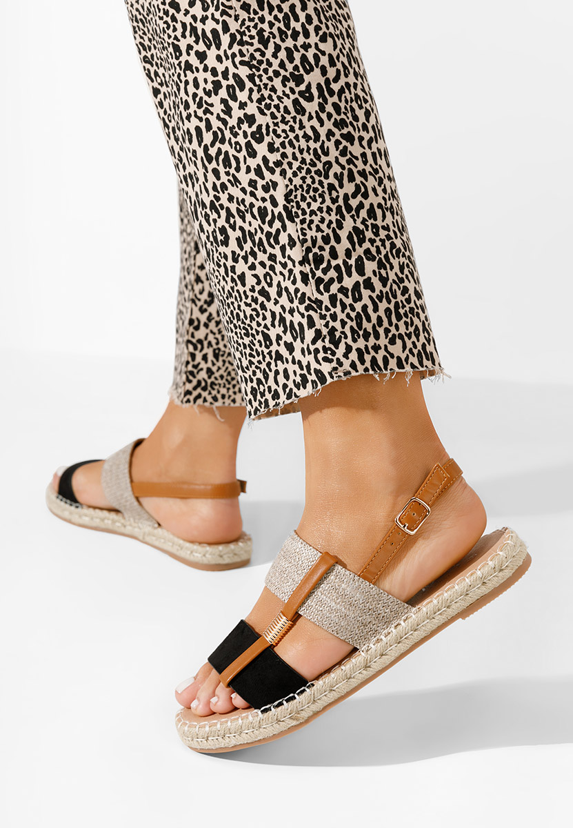 Černé sandály espadrilky Emillya