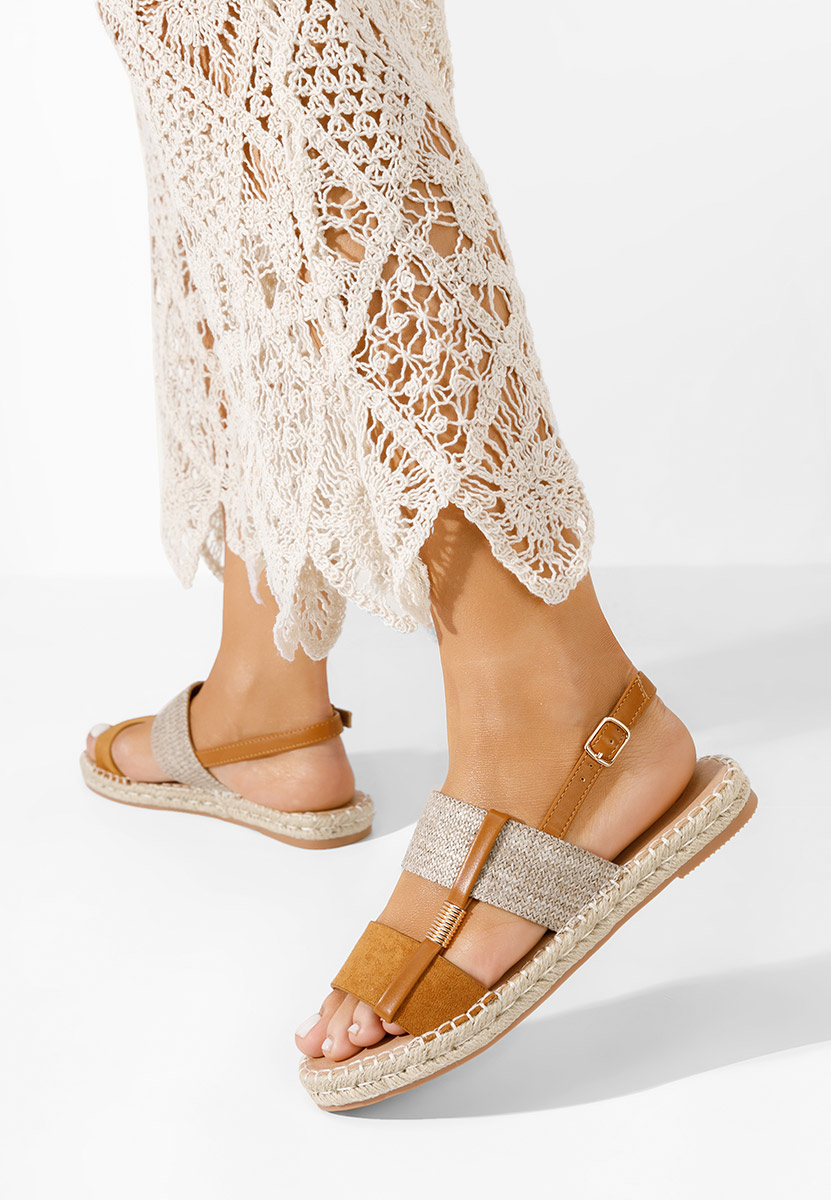 Camelové sandály espadrilky Emillya