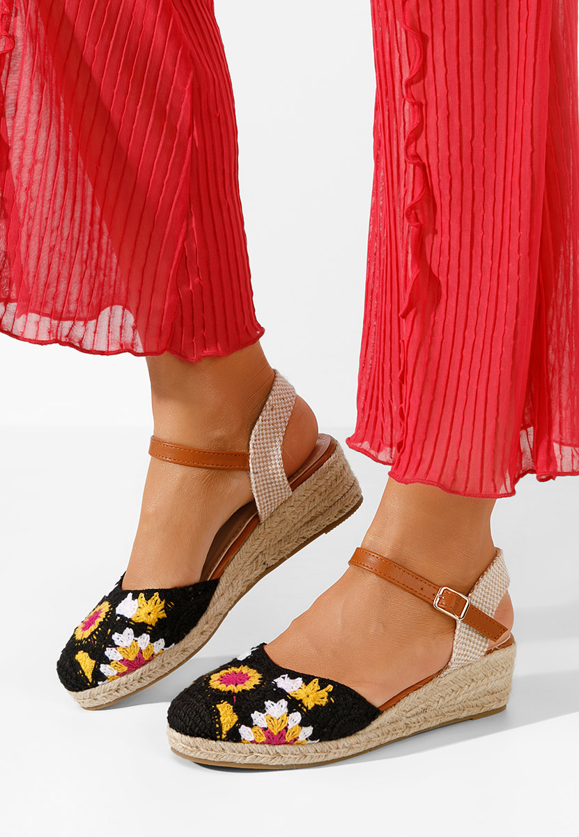 Černé sandály espadrilky Elioth