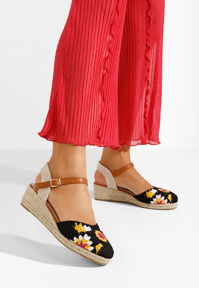 Černé sandály espadrilky Elioth