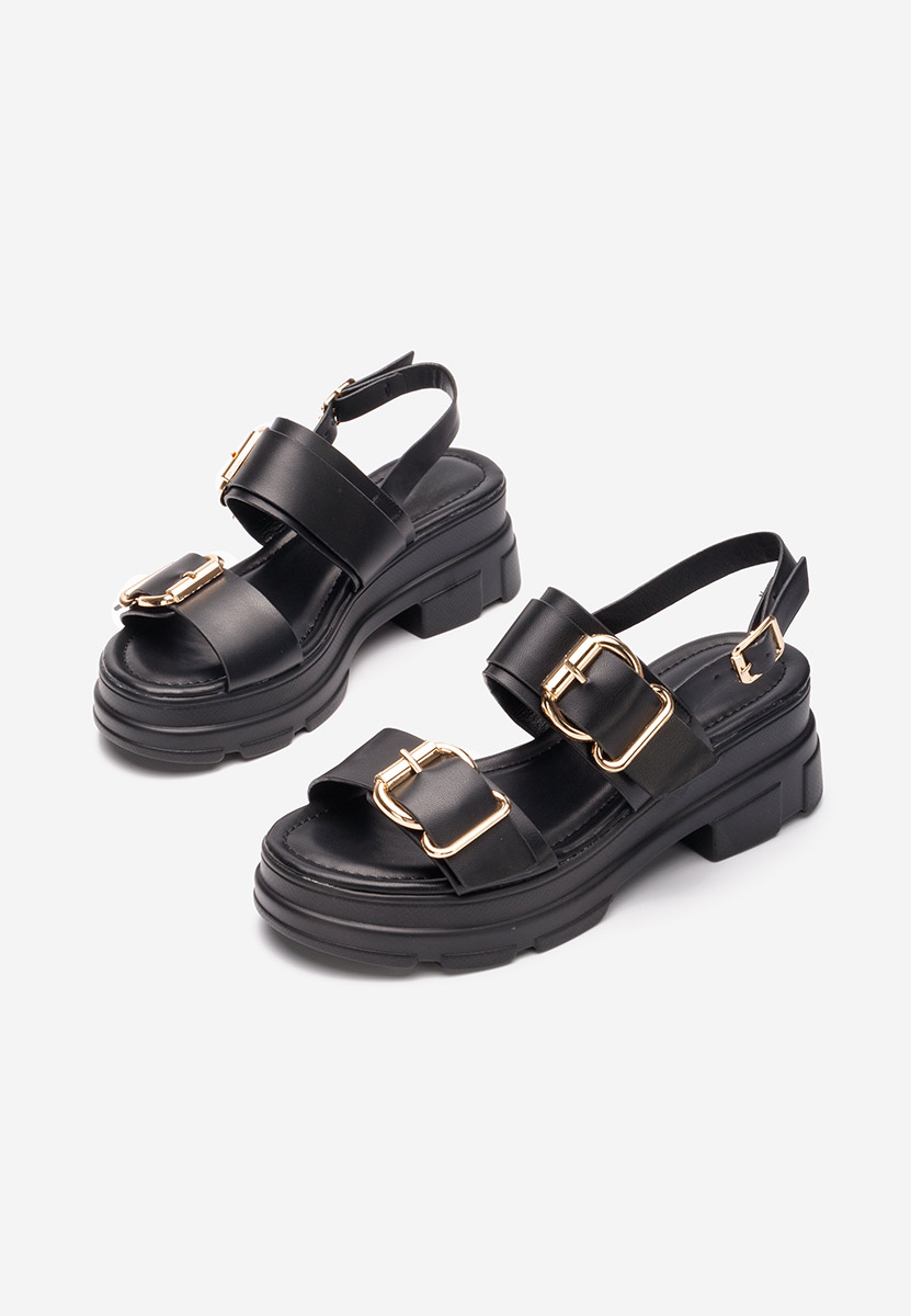 Černé sandály na platformě Raphaela