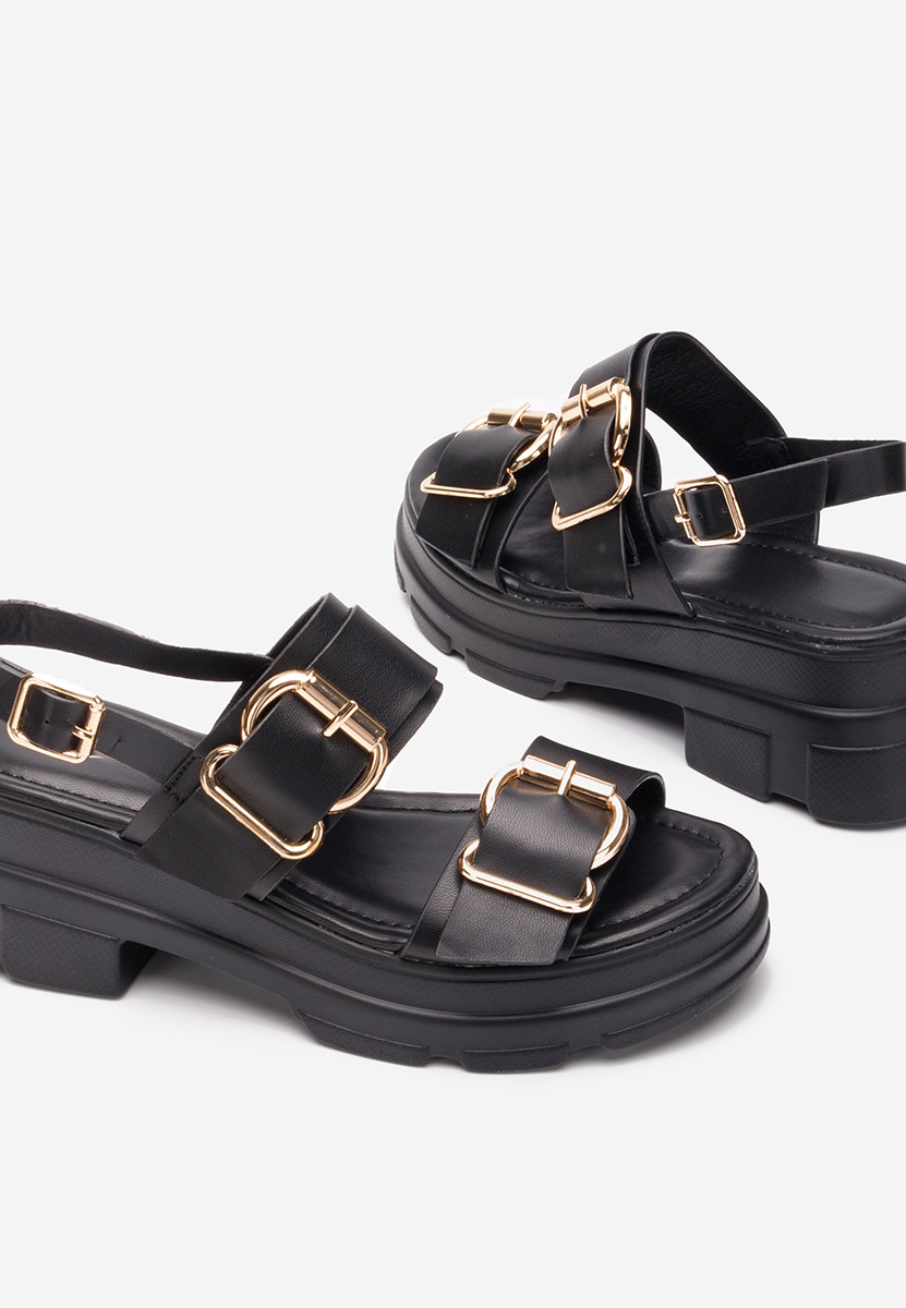 Černé sandály na platformě Raphaela