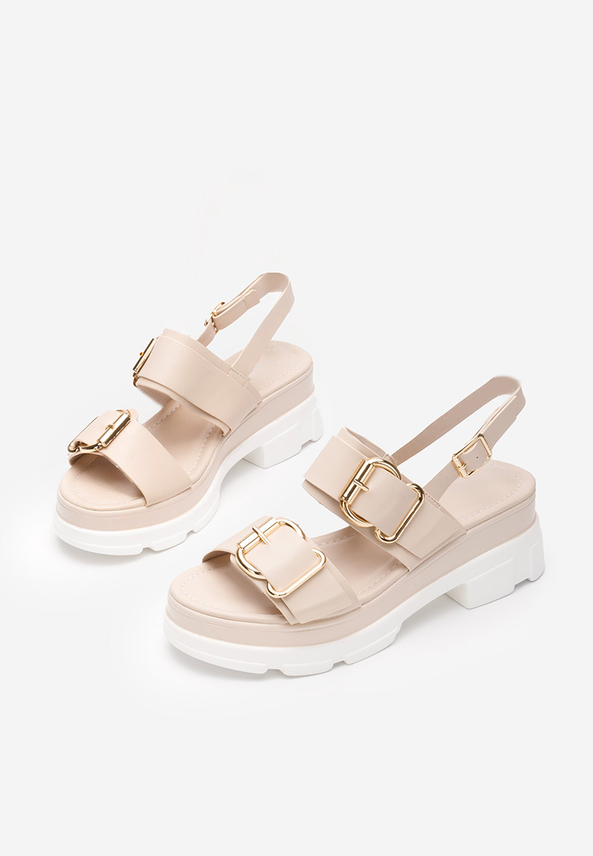 Béžové sandály na platformě Raphaela