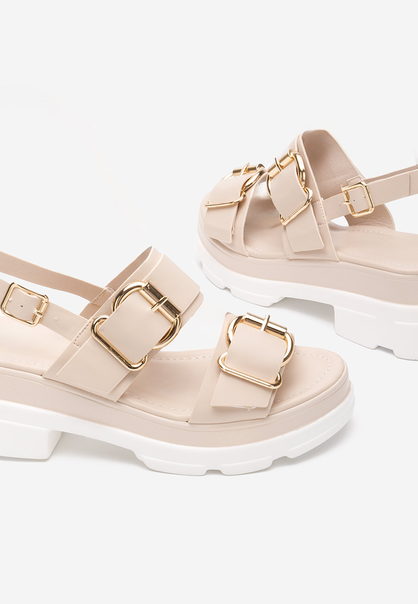 Béžové sandály na platformě Raphaela