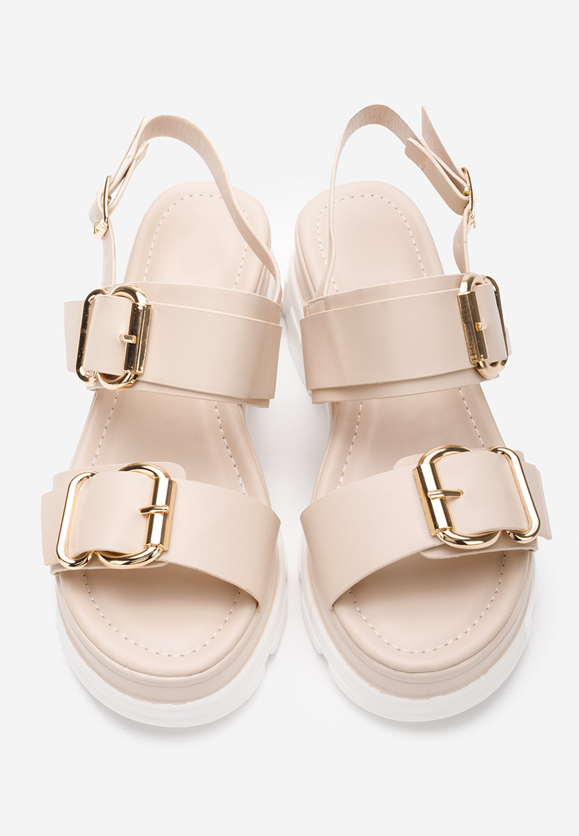 Béžové sandály na platformě Raphaela
