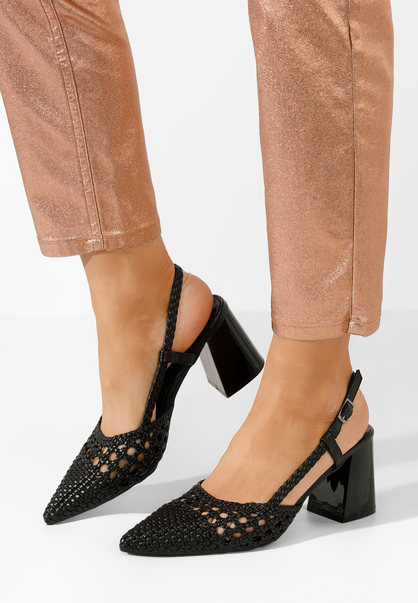 Černé lodičky s otevřenou pätou Letira