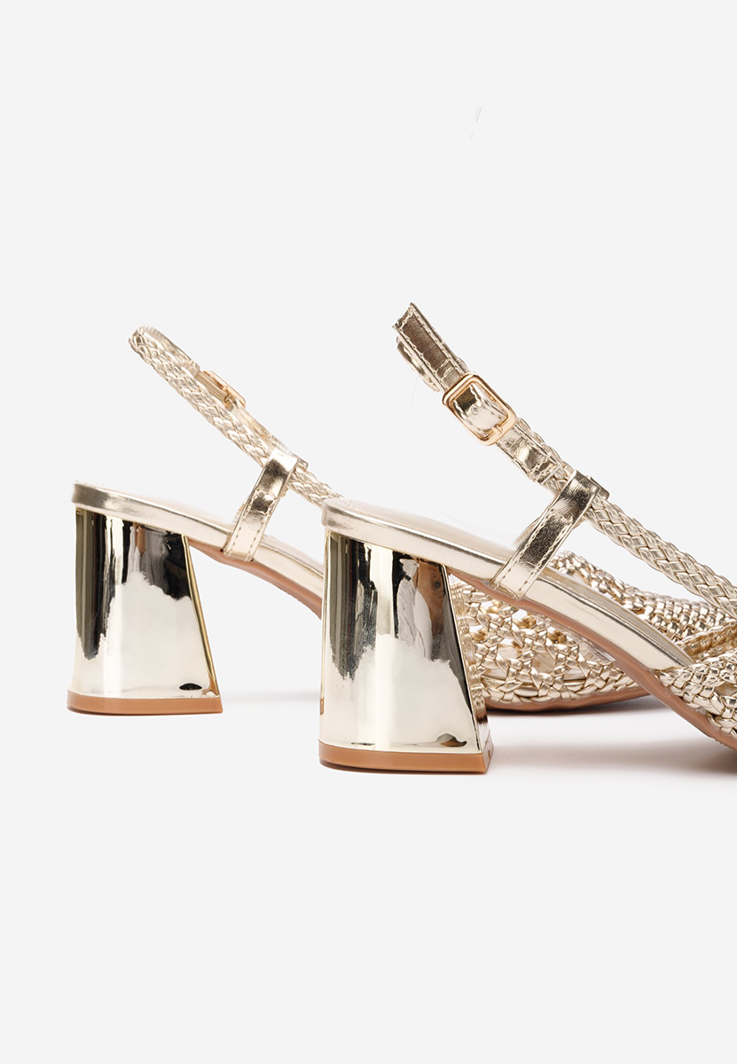 Zlaté lodičky s otevřenou pätou Letira