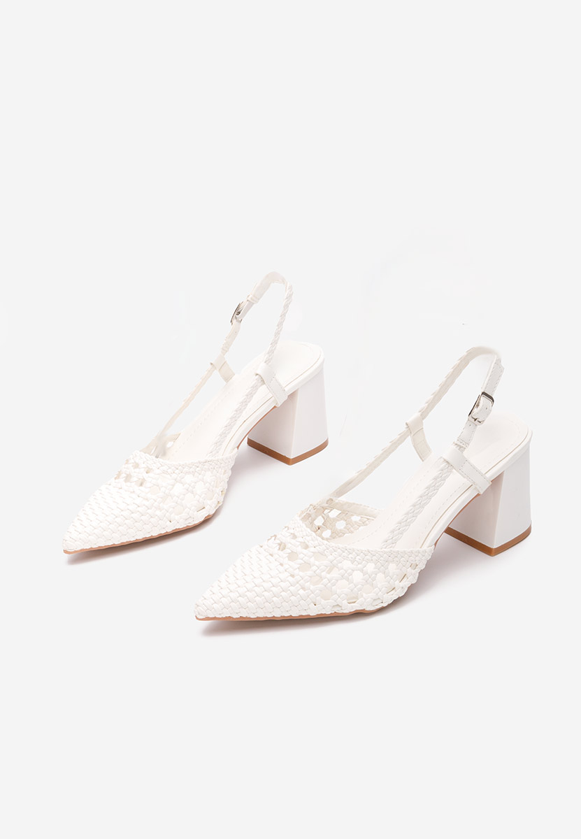 Bílé lodičky s otevřenou pätou Letira
