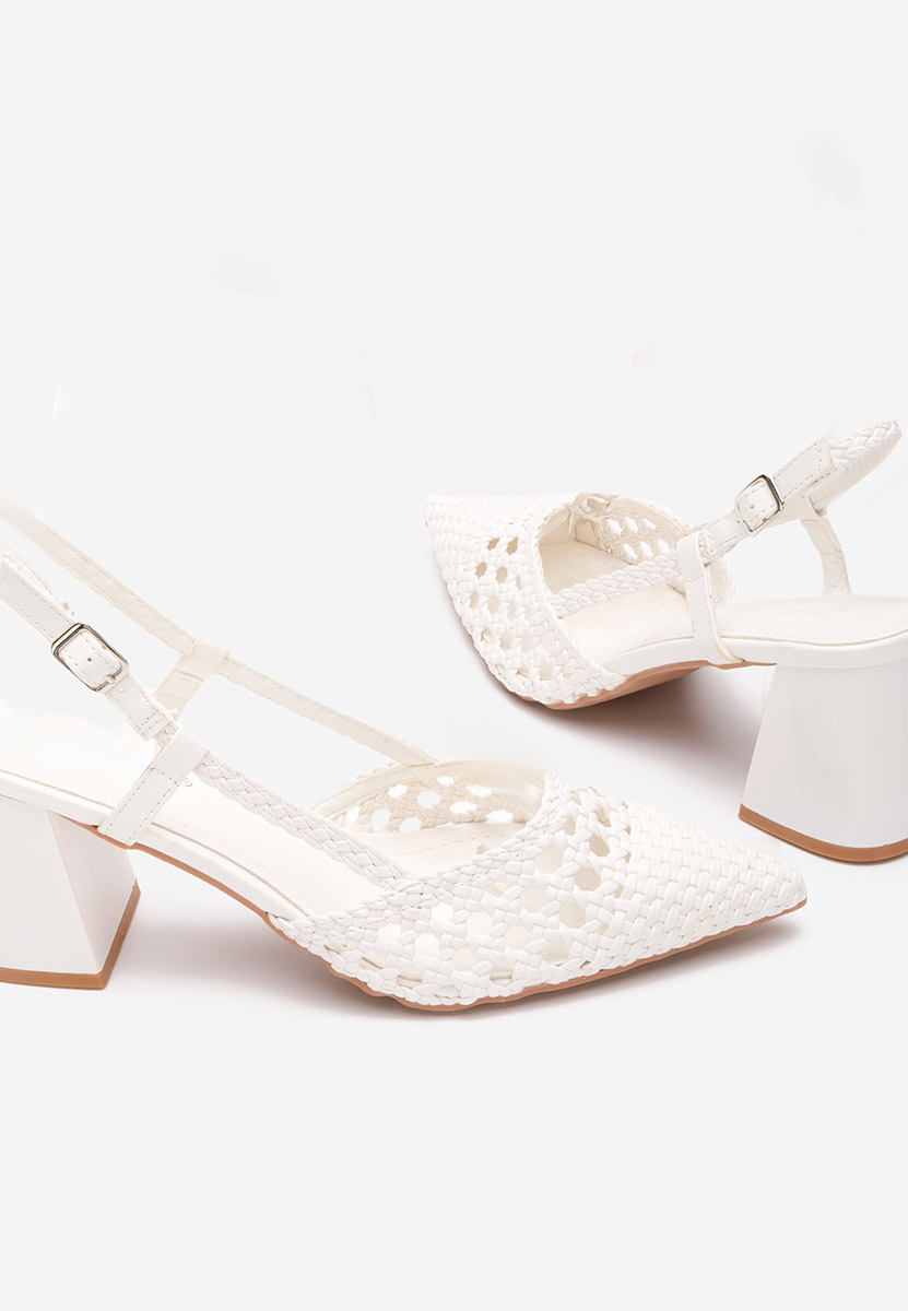 Bílé lodičky s otevřenou pätou Letira