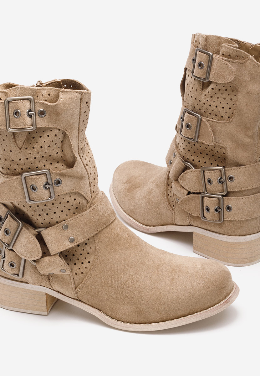 Khaki kotníkové boty Daiela