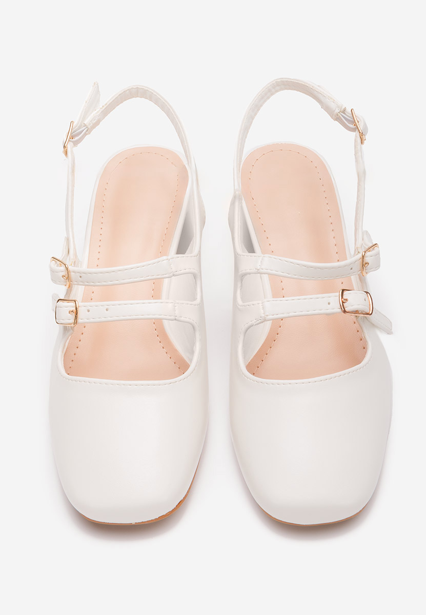 Bílé lodičky s otevřenou pätou Sivida