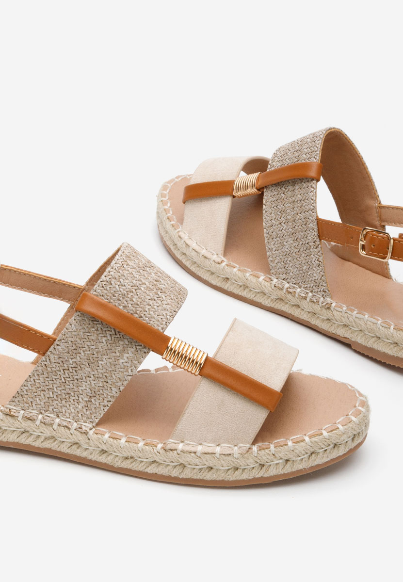 Béžové sandály espadrilky Emillya