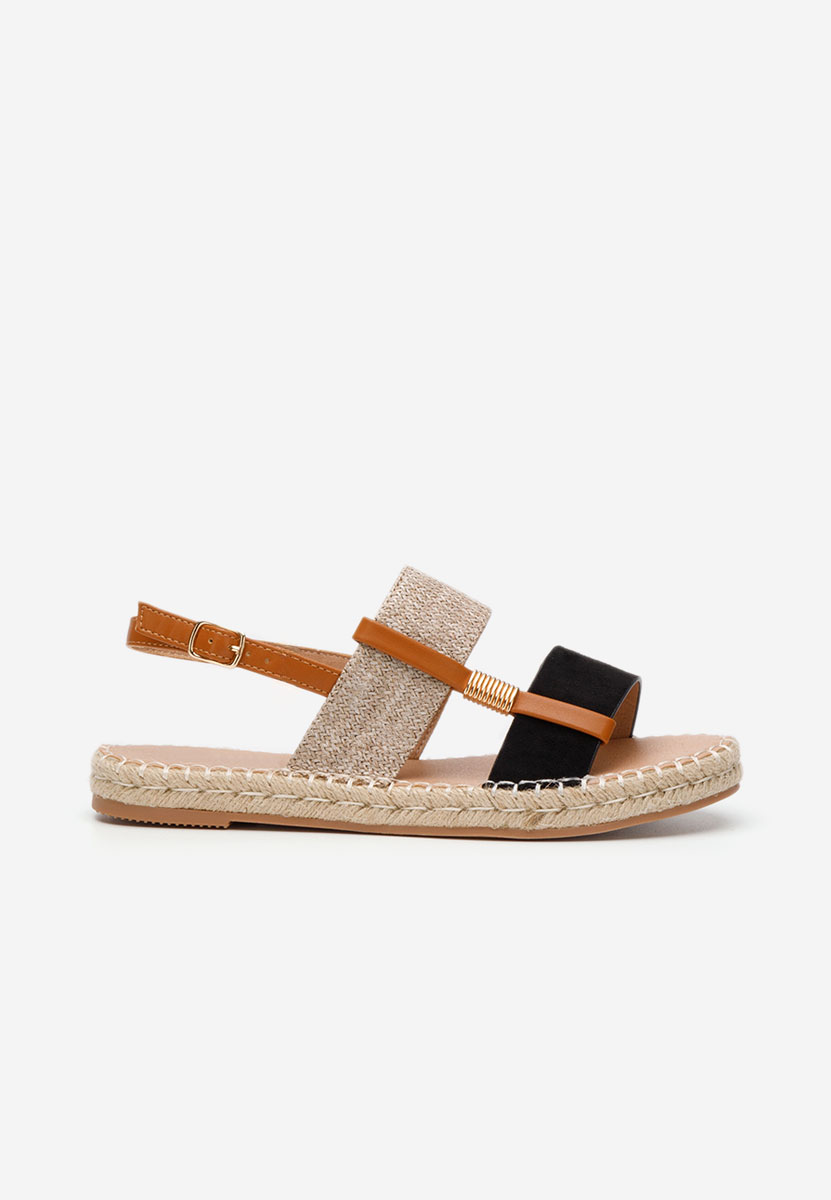 Černé sandály espadrilky Emillya