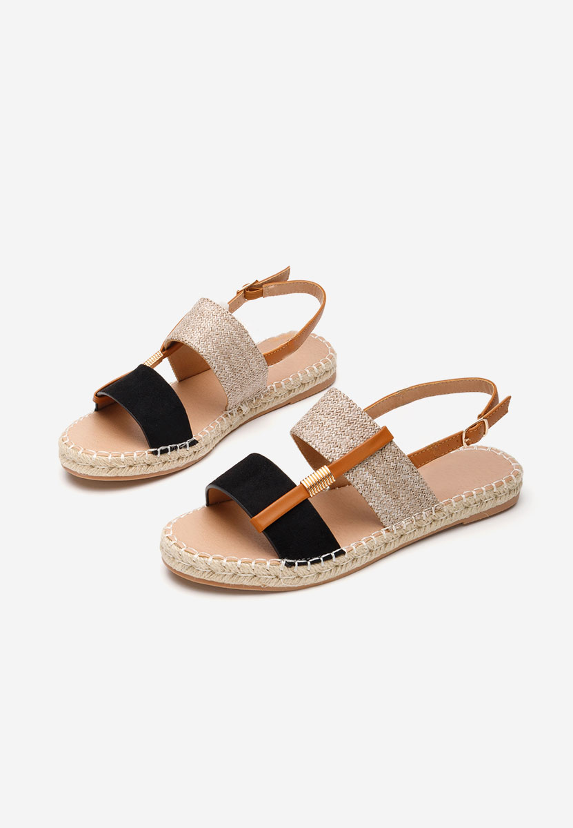 Černé sandály espadrilky Emillya