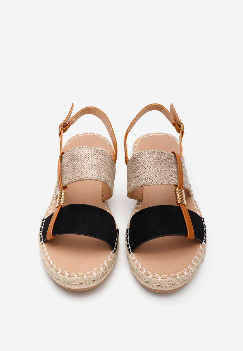 Černé sandály espadrilky Emillya