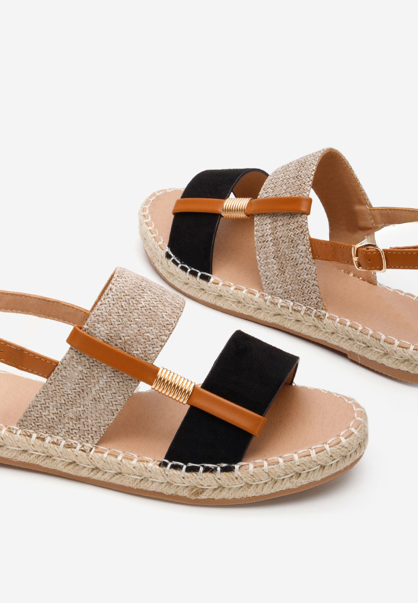 Černé sandály espadrilky Emillya