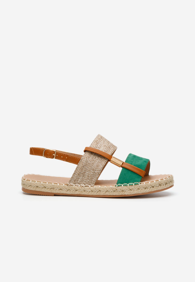 Zelené sandály espadrilky Emillya