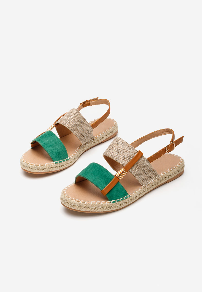 Zelené sandály espadrilky Emillya