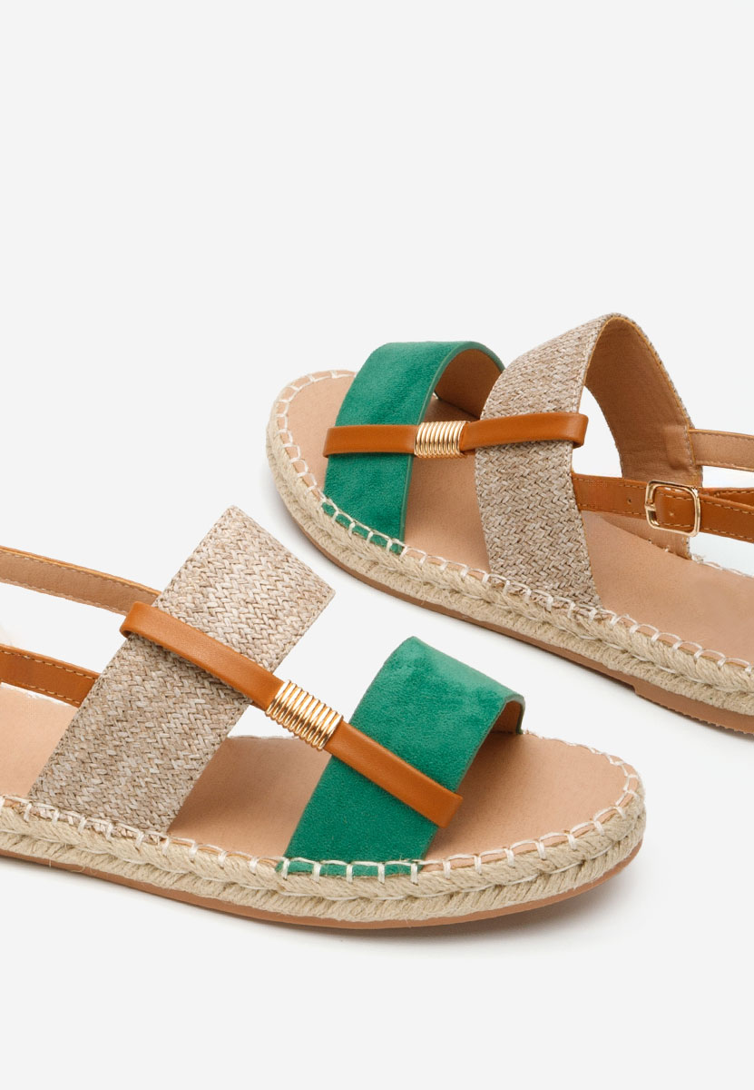 Zelené sandály espadrilky Emillya