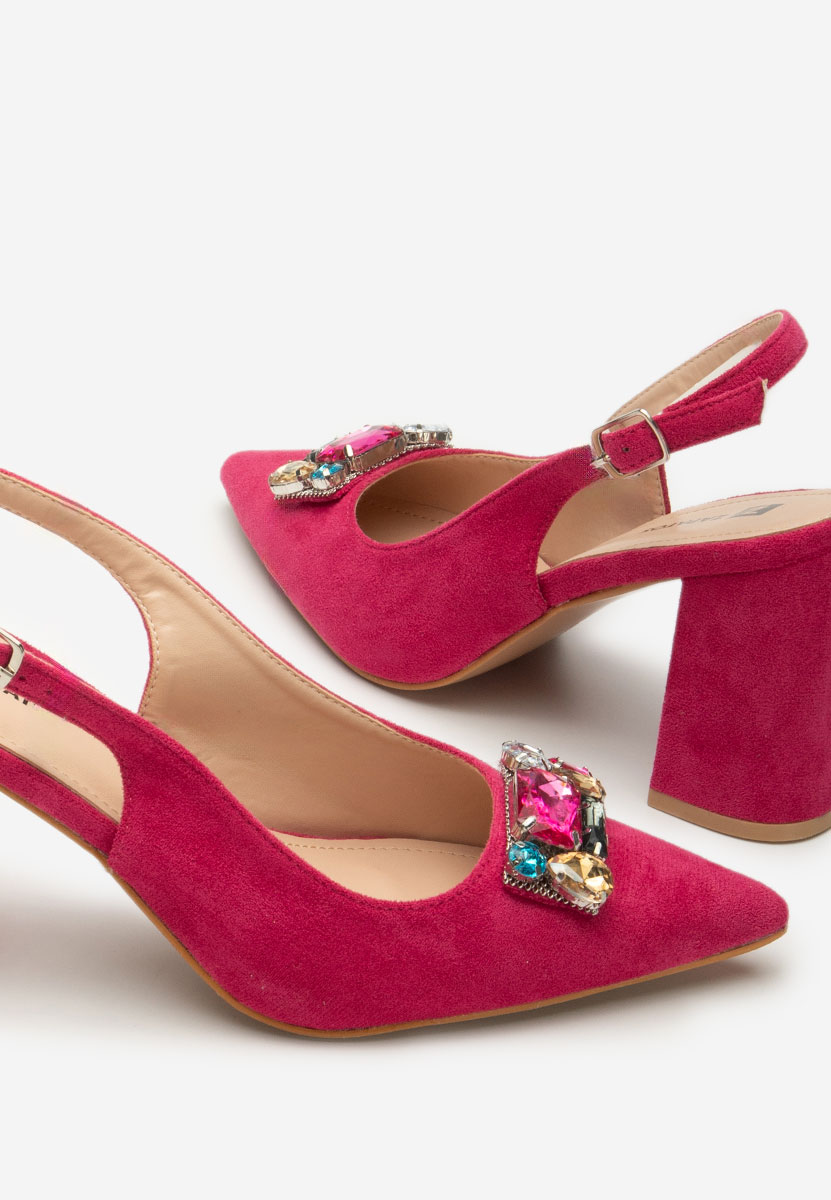 Fuchsiové lodičky s otevřenou pätou Rossana