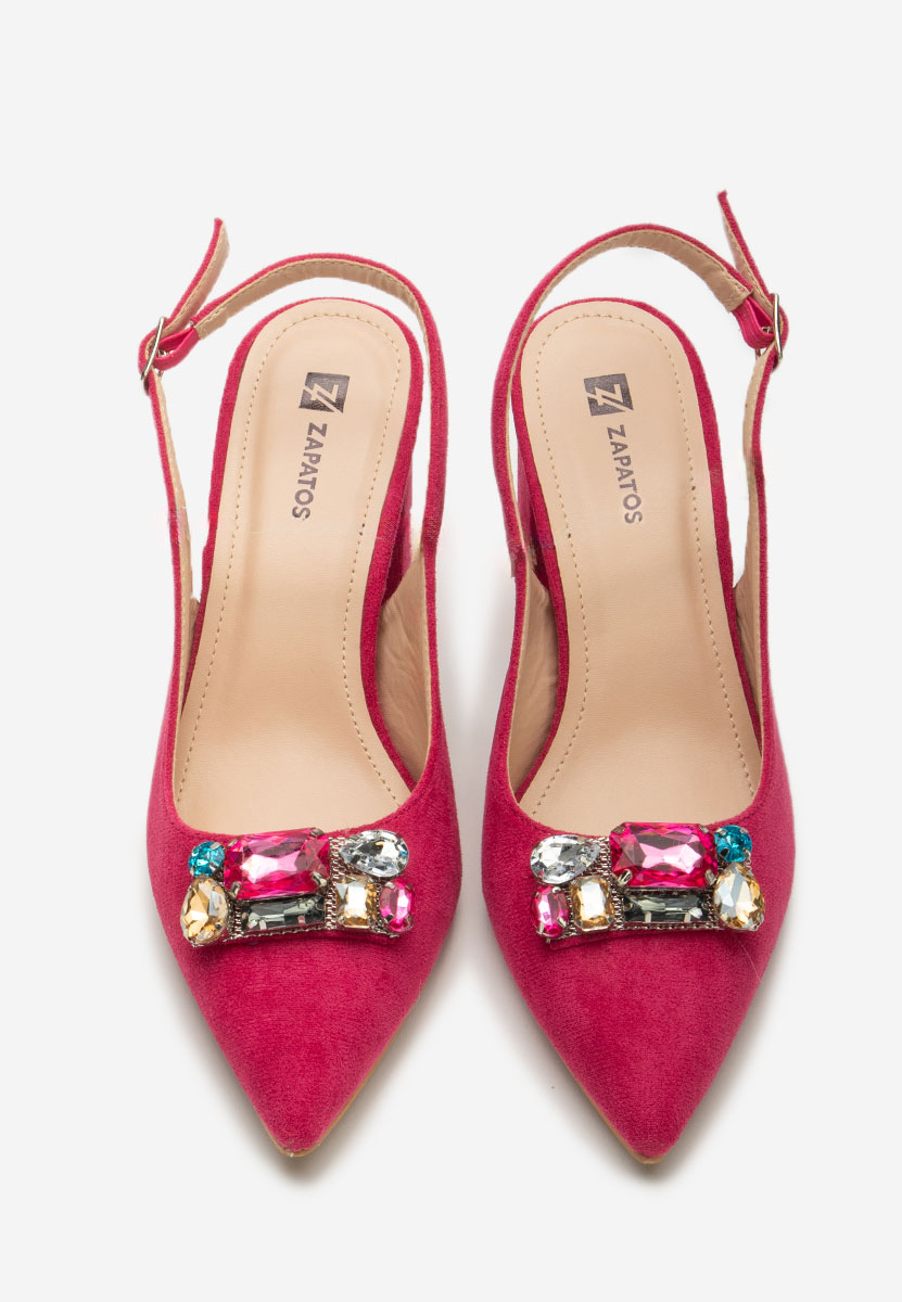 Fuchsiové lodičky s otevřenou pätou Rossana