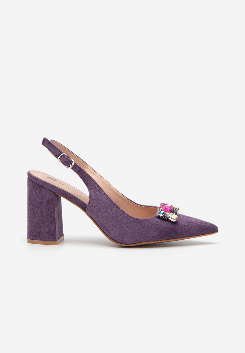 Fialové lodičky s otevřenou pätou Rossana